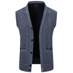 Cozy Up meeste kampsunvest V-kaelusega vabaaja varrukateta kootud n&ouml;&ouml;pkardiganvest Klassikaline kootud vest n&ouml;&ouml;pidega 2XL helehall v&auml;rv