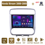 Androidi autoraadio Honda Stream 2000-2005 jaoks Multimeediam&auml;ngija Peak Unit Stereo GPS-navigatsioon BT WIFI 1+16GB 1+16GB,A black
