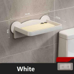 Kahekihiline seinale paigaldatav tualettpaberihoidja telefoniriiuli rullpaberihoidja k&auml;ter&auml;tikuivati ​​rippuv korraldaja Vannituba 1 Layer valge