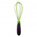 Twist vispli 2-&uuml;hes kokkupandav silikoonkattega terastraat Ergonoomiline disain Mugav segamine Lihtne hoiustamine Muna kloppija Eggplant