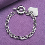 CHSHINE 925 Sterling Silver Heart Brand Ripats K&auml;ev&otilde;ru OT Kett Naistele Moe v&otilde;lu Ehted 20CM 8inches