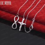 925 Sterling Risti ripats Kaelakee Moodsad pulmaehted O-40CM