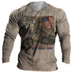 Vintage meeste pikkade varrukatega T-s&auml;rk 3D Retro Mootorratta &uuml;lisuured T-s&auml;rgid Pusa jaoks Biker Racing Top T-s&auml;rk meeste r&otilde;ivad L