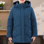 Suured suurused 2XL-7XL Talvejoped Naised Parkad Kapuutsiga Elegantsed Paksud Soojad Keskealiste Naiste &Uuml;ler&otilde;ivad Talvemantlid 7XL sinine