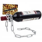 Porte-bouteille de vin-Cha&icirc;ne magique-Metal-Carte de v&oelig;ux incluse-Id&eacute;e cadeau originale-Objet d&eacute;coratifMKK99