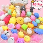 40 tk Mochi Squishy m&auml;nguasja Laste peo meened Mini pehmed Kawaii Mochi loomad Pehmed mini pigistatavad stressileevendusm&auml;nguasjad lastele ja t&auml;iskasvanutele