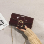 Vintage Daam Veinipunane Kett&Otilde;htukott Uus Lakknahast L&auml;ikiva Pinnaga Crossbody Kott Kerge Luksuslik Elegantne &Otilde;lakotid black