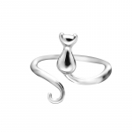 Kitten Open Ring Emane Kuu Kitty Cat S&otilde;rmus nimetiss&otilde;rm S&otilde;rmus Ehted Roosa s&otilde;rmus K&auml;eehted opening adjustable plaatina