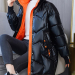 Naiste talvejope vabaaja mantel, pikk, paks lahtine pesuvaba l&auml;ikiv sule puuvillase polsterdatud jope XL