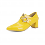 Mood Elegant Keskmise kontsaga Pumbad Loafers Kingad Kollane Valge Must Naiste kontsadega terava varbaga pidukontori pulmakingad suur suurus 50 34 kollane