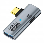 2-&uuml;hes C-t&uuml;&uuml;pi USB-adapter USB-C-USB3.2-ga PD100W kiirlaadimisadapter 10Gbps andmeedastuskiirusega OTG-muundur