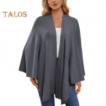 Mantlitopid naiste &uuml;hev&auml;rvilised nahkhiire varrukad, r&auml;tik jakk Keskmise pikkusega ristikujuline mantli stiilis pluus parkkoor