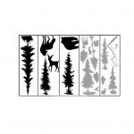 5 tk/komplekt Metsaseina kleebis Must hall Puud Loomad Seinatapeet Isekleepuv eemaldatav Kodukaunistus vannitoas Magamistoa Elutoa 5pcs