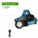 &Uuml;liv&otilde;imas 4*600W LED pealamp &Uuml;lihele Pika ulatusega Pealamp USB laetav Pealamp Kalastus Jahipidamine Peavalgusti A-4*600W No battery