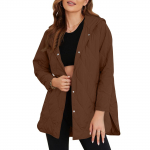 Naiste mood vabaaja teemant kapuutsiga kerge jakk XXL pruun