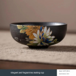 H&otilde;bedaseks mustaks tembeldatud reljeefne k&auml;sit&ouml;&ouml;tee tass Goupin tass antiikne keraamiline meistertass teetass Kung Fu teekomplekt 50ml