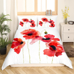 Lilleline tekikott moonidega Elavad kroonlehed Pungad Pastoraalne puhtus Looduskujundus Dekoratiivsed voodiriided Punane Roheline naistele t&auml;iskasvanutele 140x210cm 2pcs