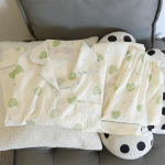 Sweet Cute Bear Print Kaheosaline pidžaamakomplekt S&uuml;gisene vabaaja T&auml;iesti sobiv kodur&otilde;ivaste magamisriided Naiste Y2K pehmed naiste pidžaamad M