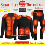 Nutikas elektriliselt soojendatav talve&uuml;likond: Sisaldab soojendava puuvillase voodriga riideid ja k&uuml;lmakindlaid temperatuurikontrolliga alusp&uuml;kse ja p&uuml;kse suit, XL must