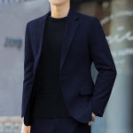 Meeste &Uuml;hev&auml;rviline Peigmehe Pulmakleit Peo Meeste &Auml;ri Casual &Uuml;likond Korea Stiilis Trendikas Slim Fit 2-osaline Komplekt Pluss Suurus M tumesinine v&auml;rv