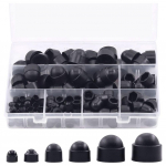 145 tk Kaitsvad Kuuskantkruvid Poldid Komplekt M4 M5 M6 M8 M10 M12 Kuuskantkaitsekorgid Kate Must Valge Kuuskantmutrid Poldi Kate must