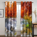 3D-prinditud P&auml;ikesepaisteline Mets Kosk Kardinad Magamistoa Draperiid M&auml;gioja Loodusmaastik Akna Kardin Elutuba 50Wx60H(CM)x1Piece&Grommet Top