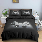 Lapsed Teismelised Videom&auml;ngud Tekikott Komplekt Poisid M&auml;ngur Tekikoti Kate M&auml;ngukontrolleri Muster Voodipesu Komplekt Pol&uuml;ester Tekikoti Kate 135X200cm-2pcs black