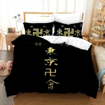 3D Tr&uuml;kk Tokyo Revengers Anime Voodipesu Komplekt Kahekohaline Twin King Suur Tekikott Tekk Padjap&uuml;&uuml;r Poisid T&uuml;drukud T&auml;iskasvanud Magamistuba 70x133cm 2pcs white
