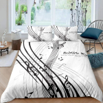 Muusikam&auml;rk Tekikate Komplekt Kuninganna Suurus Rockmuusika Teemaline Tekikate Poistele T&uuml;drukutele V&auml;rvilised K&otilde;rvaklapid Raadio Pehme Voodipesu Komplekt 70x133cm 2pcs white