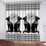 Elutoa kardinad 3D Vana-Egiptuse loominguliste mustrite stiilis kardinad akendele magamistuppa, kontorisse, kabinetti, kodu dekoratsiooniks W70xH160cmx2&Grommet Top