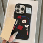 Nahatunnetusega telefoni&uuml;mbris iPhone 11 13 16 Pro Maxile, iPhone XR XS Maxile, 14 15 Pro Maxile, 12 13 Pro Maxile, 16 Plusile, 13 Prole, 14 Prole, multifilmimaalinguga makarooniv&auml;rvides iPhone 16 Pro Max roosa