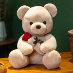 Roosidega karu Palus m&auml;nguasi Pehme karut&auml;idisega nukk Romantiline kingitus v&auml;ljavalitule Kodukaunistuseks S&otilde;brap&auml;eva kingitused t&uuml;drukutele 22cm pruun