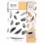 Tampons transparents - Plumes aquarelle