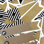 100 &eacute;tiquettes kraft ray&eacute;es Fanion + 20 &eacute;tiquettes kraft Fanion