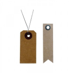 Etiquettes kraft 4 x 2 cm avec fil m&eacute;tal + 20 &eacute;tiquettes kraft Fanion