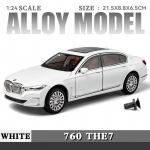 1/24 BMW 760Li Arvuti Laua Kaunistused Sulamist Metallist Valatud Auto Mudel Laste M&auml;nguasjad Butiigi Kaunistus Sobib Teismelistele Kingitus valge
