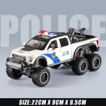 M&otilde;&otilde;tkava 1/24 Raptor F150 politseiauto mudel Sulamist metallkere Maastikuauto Kaunistused Heliga ja valgusega Tagasit&otilde;mmatav m&auml;nguasi Poisi s&uuml;nnip&auml;evakink valge