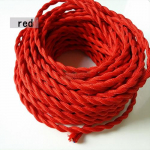 0,75mm*2 soonega elektriline vaskjuhe vintage keerutatud kangasjuhe kootud 2 soonega tekstiiljuhe ripplambi juhe Edisoni valgustus 30M punane