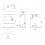 Wood burning steel stove KRATKI AB/S/2/ROLLO 10 kW &Oslash; 150 black thermotec