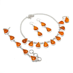 Baltic Amber Gemstone Handmade 925 Sterling Silver Jewelry Set c8e86