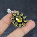Natural Citrine Gemstone Handmade 925 Sterling Silver Jewelry Pendant 2.29 l9t95