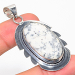Dendritic Opal Handmade 925 Sterling Silver Jewelry Pendant 2.25 p4c87