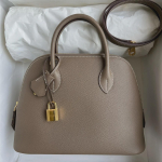 Epsom nahast bowlingukott  : 2024 K&otilde;rgetasemeline Moodne &Otilde;la- ja Crossbody K&auml;ekott Naistele Elephant Gray with Gold Buckle