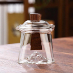 Kuumuskindel klaasist gaiwan teetureen koos p&otilde;letuskindlate puidulaastudega, lihtne kung fu tee komplekt, alumine m&auml;evaatega teetass ja kauss 325ML puhas