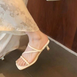 Suvi Uus Naiste K&otilde;rge Kontsaga Sussid Mood Ruudukujuline Varvas Grace Kitsas Rihm &Uuml;hev&auml;rvilised Vabaaja Igap&auml;evased Sussid Zapatos De Mujer 35