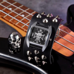 Retro Vintage T&auml;nav Hip Hop Punk Rock Gootiline Biker Kell Kvarts N&ouml;&ouml;p Veekindel Meeste PU Nahast K&auml;epael Neet Kummitus Kolju Halloween x1