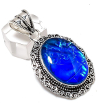Blue Triplet Opal Handmade 925 Sterling Silver Jewelry Pendant 2.01 h7w77