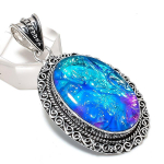Blue Triplet Opal Handmade 925 Sterling Silver Jewelry Pendant 2.25 k1o72
