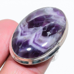 Chevron Amethyst Handmade 925 Sterling Silver Jewelry Ring Size 8 r8z25
