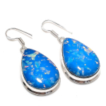 Blue Triplet Opal Handmade 925 Sterling Silver Jewelry Earring 1.97 h4h31